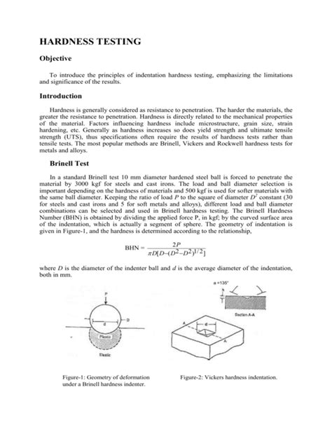 the principle of brinell hardness testing|hardness test lab report pdf.